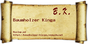 Baumholzer Kinga névjegykártya